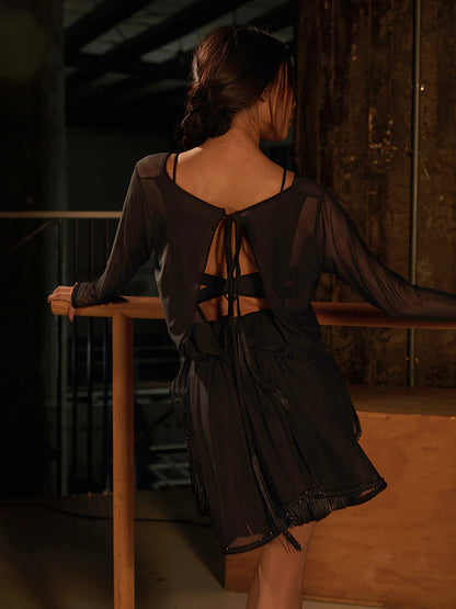 ZYM Onyx Fringe Latin Skirt | 25093