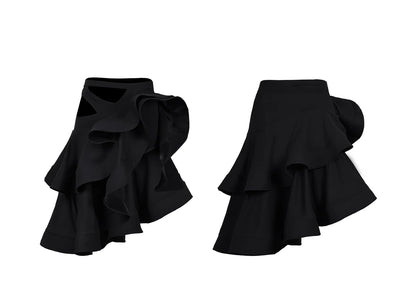 UDance A62 Latin Skirt – Black Boned Skirt