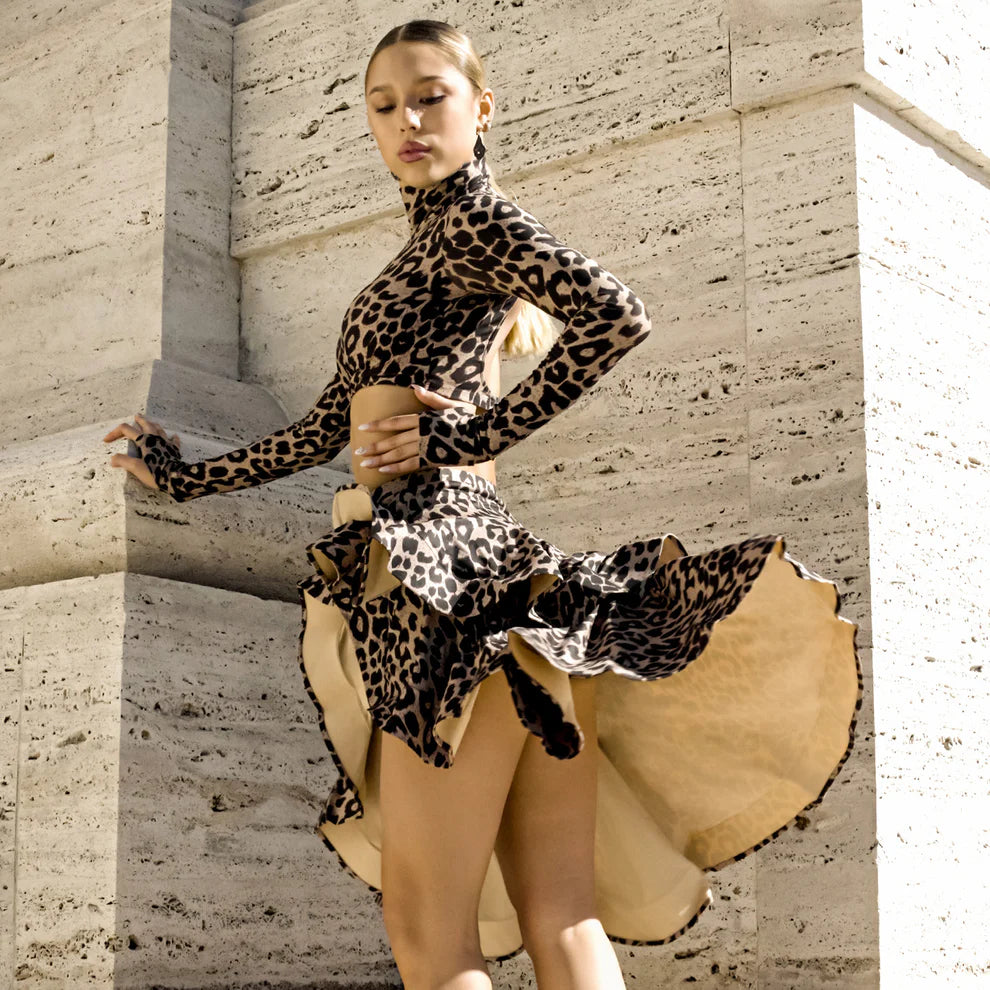 UDance A62 Leopard Latin Skirt