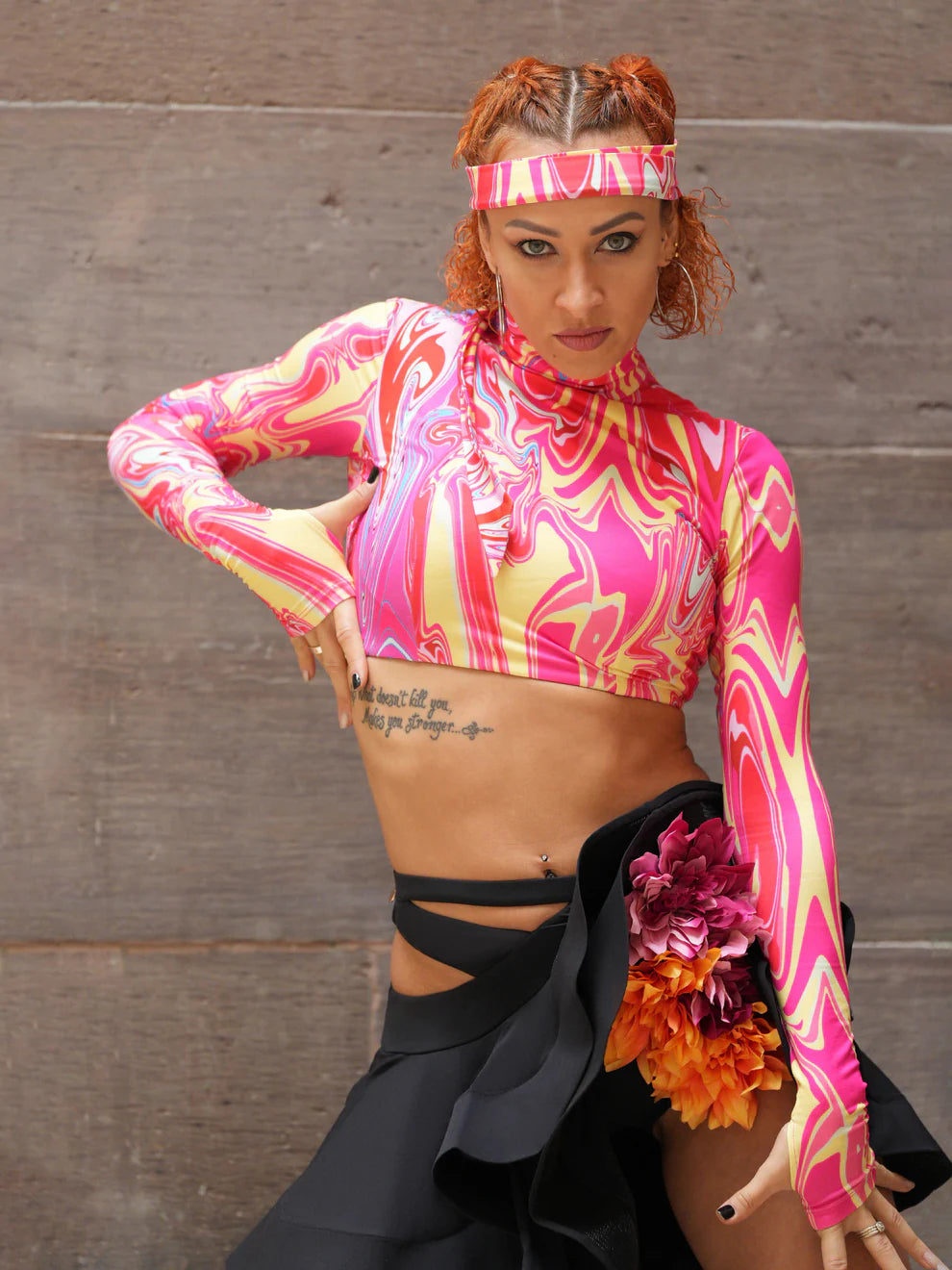 UDance A64 Long Sleeve Latin Crop Top