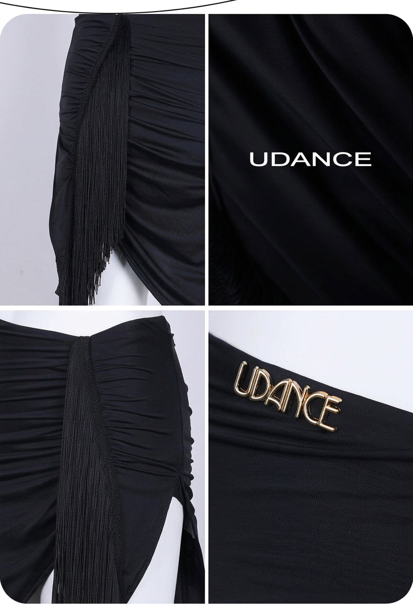 UDance A96 black Latin dance skirt, alternate view