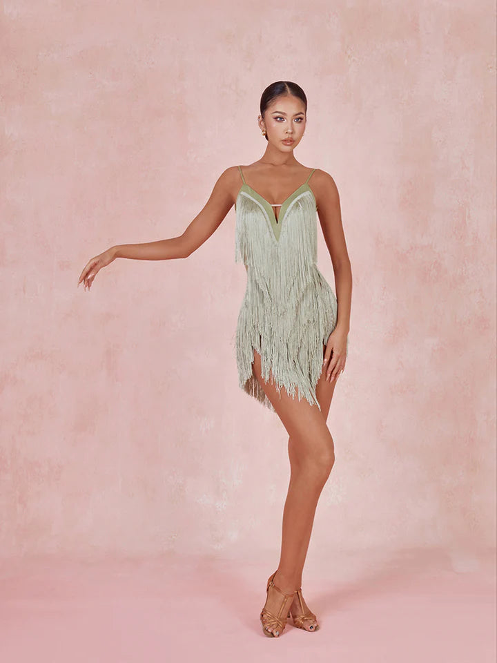ZYM Oasis Fringe Dress | 2420 Avocado Green