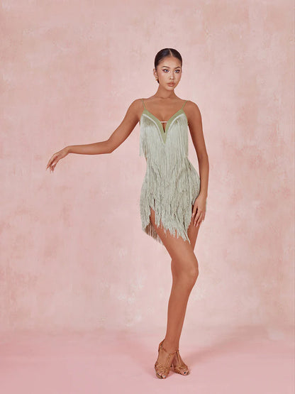 ZYM Oasis Fringe Dress | 2420 Avocado Green