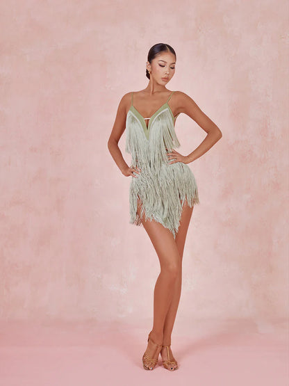 ZYM Oasis Fringe Dress | 2420 Avocado Green
