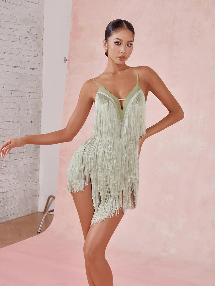 ZYM Oasis Fringe Dress | 2420 Avocado Green