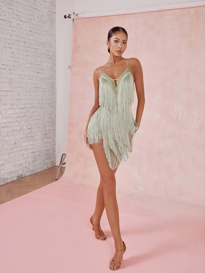 ZYM Oasis Fringe Dress | 2420 Avocado Green