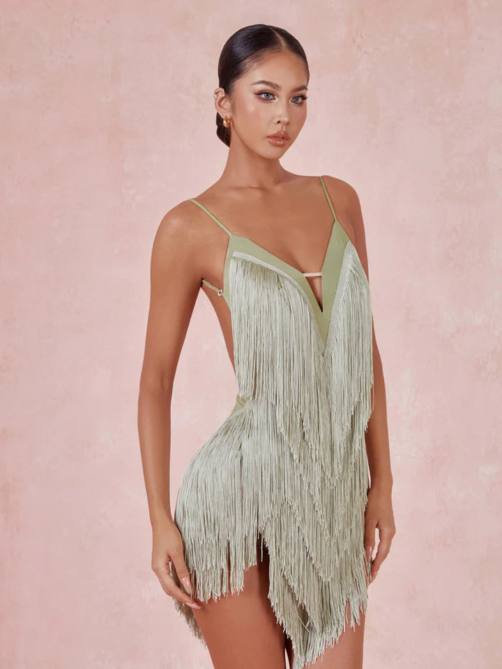 ZYM Oasis Fringe Dress | 2420 Avocado Green
