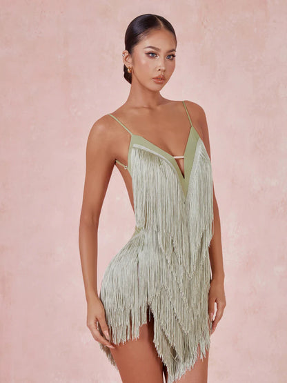ZYM Oasis Fringe Dress | 2420 Avocado Green