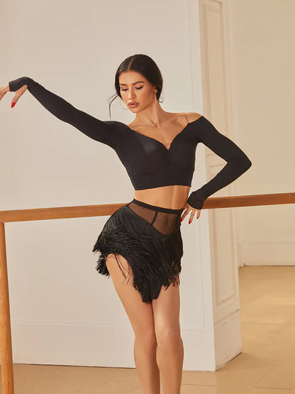 ZYM Line Off-Shoulder Crop Top | 25105