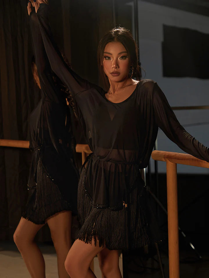 ZYM Onyx Fringe Latin Skirt | 25093