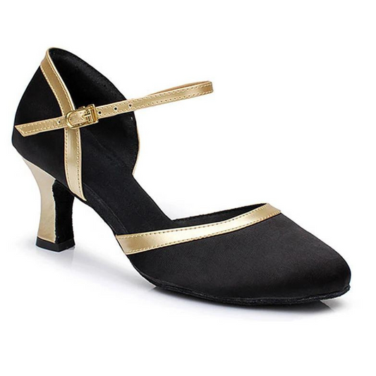 Black & Gold Ballroom Dance Heels | 107