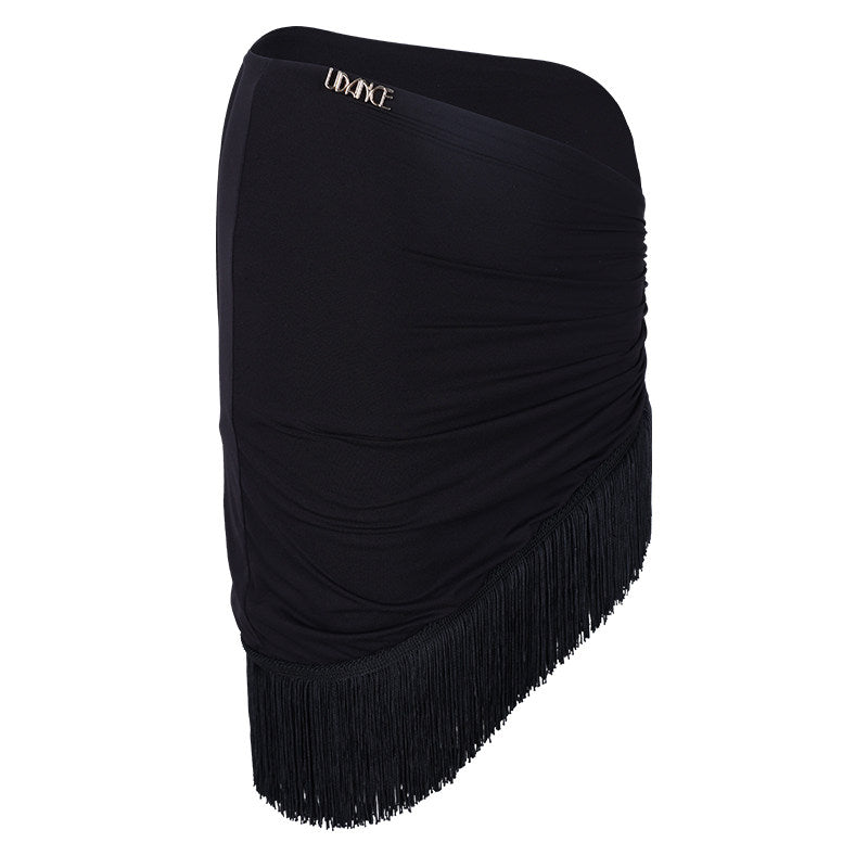 UDance A98 black Latin dance fringe half skirt product view