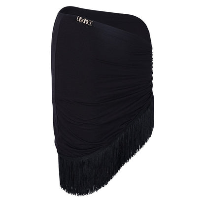 UDance A98 black Latin dance fringe half skirt product view