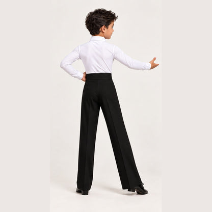 Boys' black ballroom dance trousers 202 – back view
