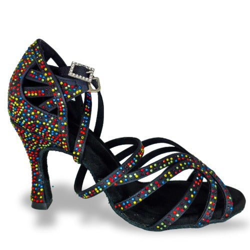 Kaline’s Midnight Black | Multicolor Rhinestones