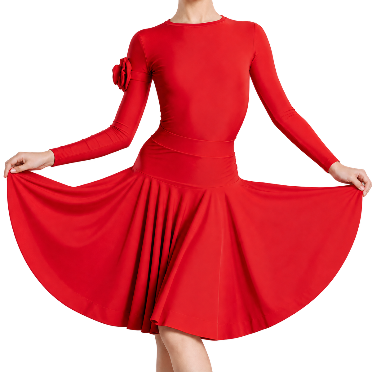 Kids' Long Sleeve Dance Dress 104 – Red