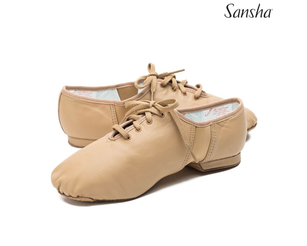 Sansha TIVOLI JS1Lco black lace-up jazz shoe with suede split sole