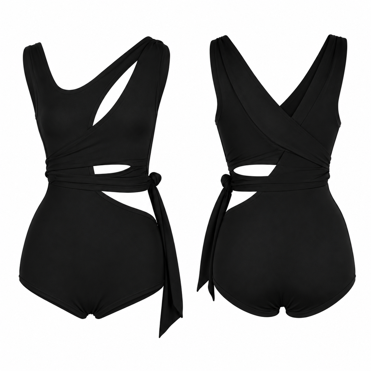 UDANCE Latin Jumpsuit A94 in black, front and back views