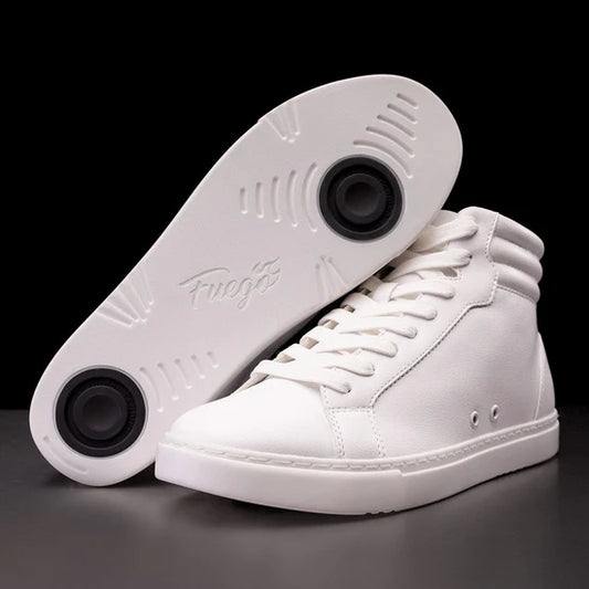 Fuego White High-Top Dance Sneakers