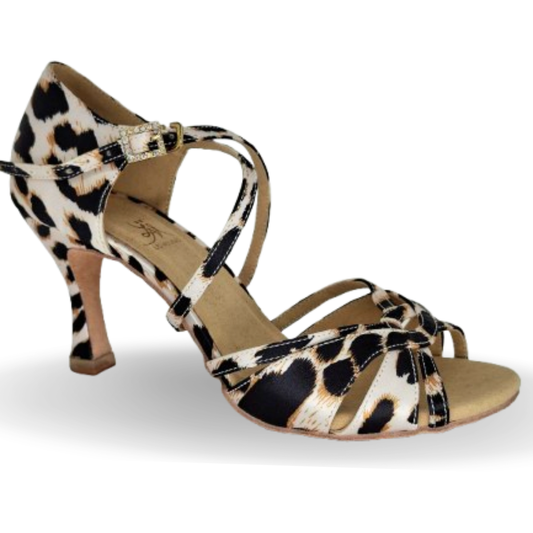 Zenith | Leopard Gold Strappy Latin Heels