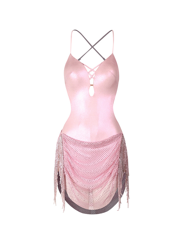ZYM Starry Dress 26015 in pink — product-only front view